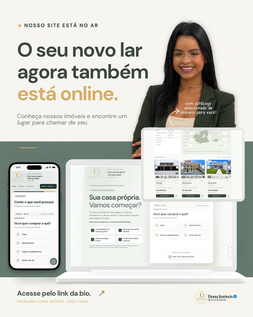 Arte de divulgação do lançamento do site